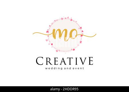 MO feminine logo. Usable for Logo for fashion,photography, wedding, beauty, business. Flat Vector Logo Design Template Element. Stock Vector