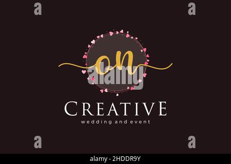 ON feminine logo. Usable for Logo for fashion,photography, wedding, beauty, business. Flat Vector Logo Design Template Element. Stock Vector