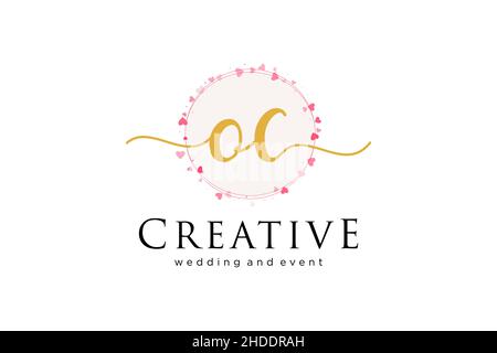 OC feminine logo. Usable for Logo for fashion,photography, wedding, beauty, business. Flat Vector Logo Design Template Element. Stock Vector