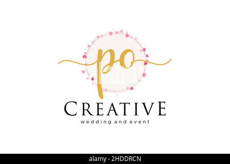 PO feminine logo. Usable for Logo for fashion,photography, wedding, beauty, business. Flat Vector Logo Design Template Element. Stock Vector