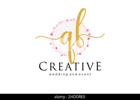 QF feminine logo. Usable for Logo for fashion,photography, wedding, beauty, business. Flat Vector Logo Design Template Element. Stock Vector