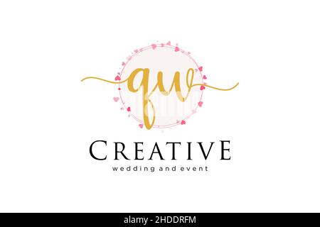 QW feminine logo. Usable for Logo for fashion,photography, wedding, beauty, business. Flat Vector Logo Design Template Element. Stock Vector