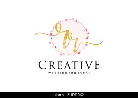 RR feminine logo. Usable for Logo for fashion,photography, wedding, beauty, business. Flat Vector Logo Design Template Element. Stock Vector