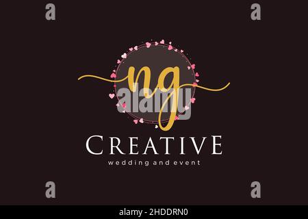 NG feminine logo. Usable for Logo for fashion,photography, wedding, beauty, business. Flat Vector Logo Design Template Element. Stock Vector