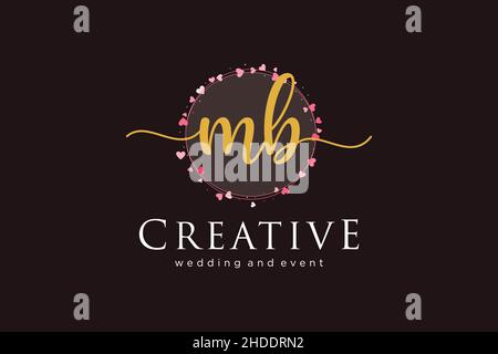 MB feminine logo. Usable for Logo for fashion,photography, wedding, beauty, business. Flat Vector Logo Design Template Element. Stock Vector