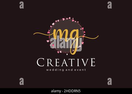 MG feminine logo. Usable for Logo for fashion,photography, wedding, beauty, business. Flat Vector Logo Design Template Element. Stock Vector