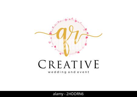 QR feminine logo. Usable for Logo for fashion,photography, wedding, beauty, business. Flat Vector Logo Design Template Element. Stock Vector