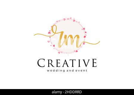 RM feminine logo. Usable for Logo for fashion,photography, wedding, beauty, business. Flat Vector Logo Design Template Element. Stock Vector