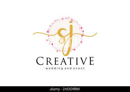 SJ feminine logo. Usable for Logo for fashion,photography, wedding, beauty, business. Flat Vector Logo Design Template Element. Stock Vector
