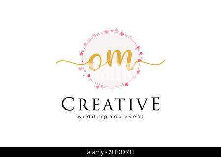 OM feminine logo. Usable for Logo for fashion,photography, wedding, beauty, business. Flat Vector Logo Design Template Element. Stock Vector