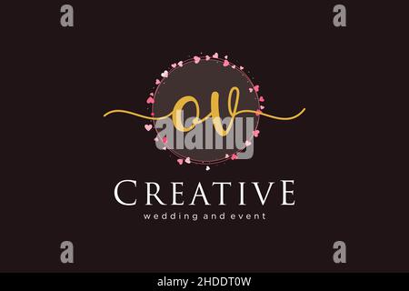 OV feminine logo. Usable for Logo for fashion,photography, wedding, beauty, business. Flat Vector Logo Design Template Element. Stock Vector