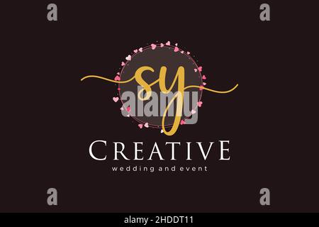 SY feminine logo. Usable for Logo for fashion,photography, wedding, beauty, business. Flat Vector Logo Design Template Element. Stock Vector
