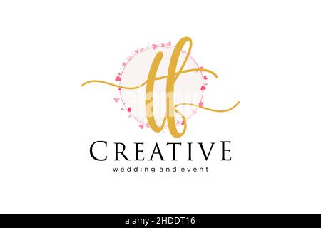 TF feminine logo. Usable for Logo for fashion,photography, wedding, beauty, business. Flat Vector Logo Design Template Element. Stock Vector