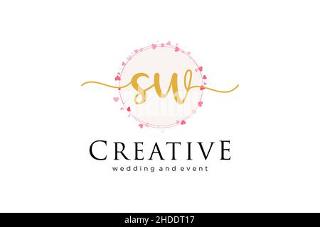 SW feminine logo. Usable for Logo for fashion,photography, wedding, beauty, business. Flat Vector Logo Design Template Element. Stock Vector