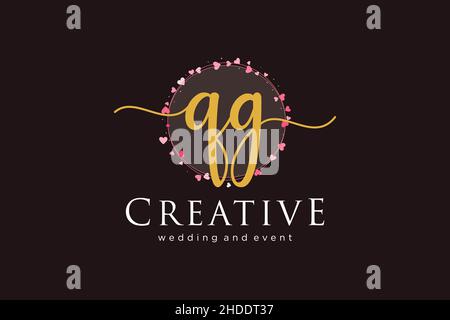 QG feminine logo. Usable for Logo for fashion,photography, wedding, beauty, business. Flat Vector Logo Design Template Element. Stock Vector