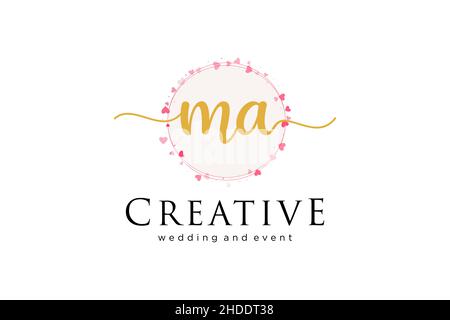 MA feminine logo. Usable for Logo for fashion,photography, wedding, beauty, business. Flat Vector Logo Design Template Element. Stock Vector