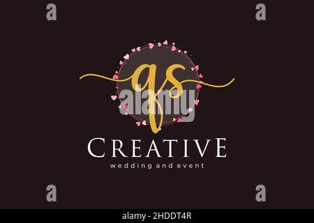 QS feminine logo. Usable for Logo for fashion,photography, wedding, beauty, business. Flat Vector Logo Design Template Element. Stock Vector