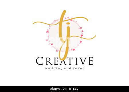 TJ feminine logo. Usable for Logo for fashion,photography, wedding, beauty, business. Flat Vector Logo Design Template Element. Stock Vector