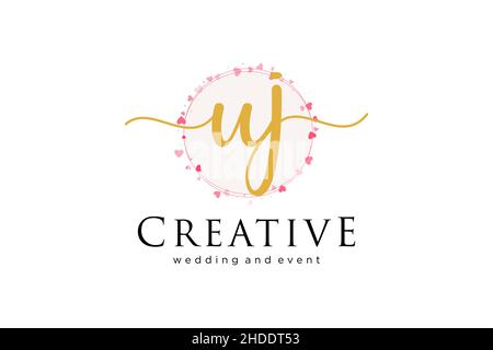 UJ feminine logo. Usable for Logo for fashion,photography, wedding, beauty, business. Flat Vector Logo Design Template Element. Stock Vector