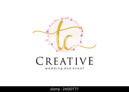 TC feminine logo. Usable for Logo for fashion,photography, wedding, beauty, business. Flat Vector Logo Design Template Element. Stock Vector