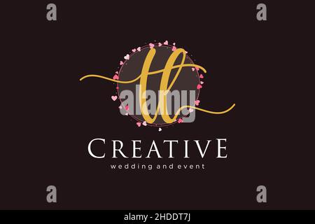 TL feminine logo. Usable for Logo for fashion,photography, wedding, beauty, business. Flat Vector Logo Design Template Element. Stock Vector