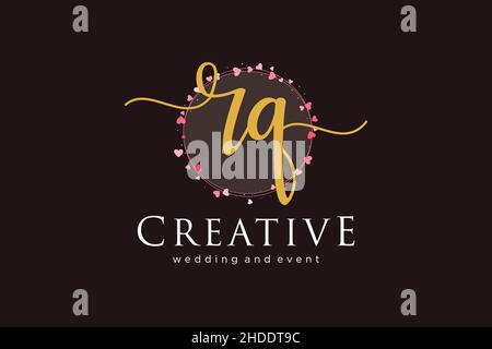 RQ feminine logo. Usable for Logo for fashion,photography, wedding, beauty, business. Flat Vector Logo Design Template Element. Stock Vector