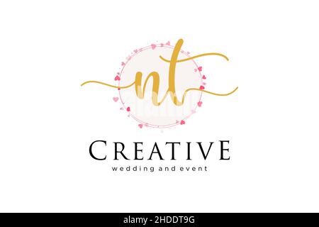 NT feminine logo. Usable for Logo for fashion,photography, wedding, beauty, business. Flat Vector Logo Design Template Element. Stock Vector