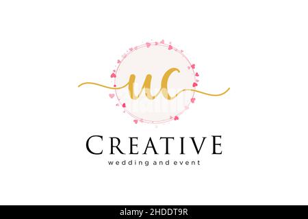 UC feminine logo. Usable for Logo for fashion,photography, wedding, beauty, business. Flat Vector Logo Design Template Element. Stock Vector