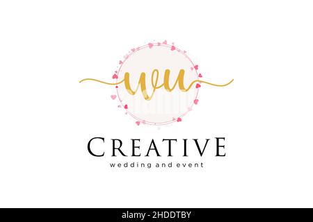 WU feminine logo. Usable for Logo for fashion,photography, wedding, beauty, business. Flat Vector Logo Design Template Element. Stock Vector