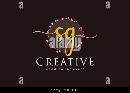 SG feminine logo. Usable for Logo for fashion,photography, wedding, beauty, business. Flat Vector Logo Design Template Element. Stock Vector