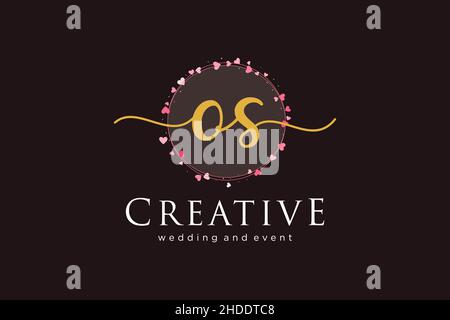 OS feminine logo. Usable for Logo for fashion,photography, wedding, beauty, business. Flat Vector Logo Design Template Element. Stock Vector