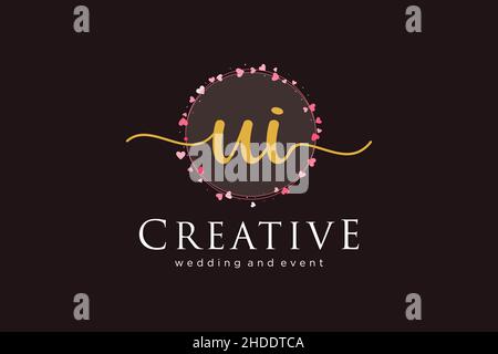 UI feminine logo. Usable for Logo for fashion,photography, wedding, beauty, business. Flat Vector Logo Design Template Element. Stock Vector