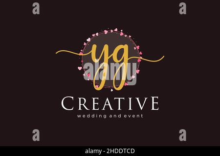 YG feminine logo. Usable for Logo for fashion,photography, wedding, beauty, business. Flat Vector Logo Design Template Element. Stock Vector