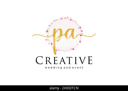 PA feminine logo. Usable for Logo for fashion,photography, wedding, beauty, business. Flat Vector Logo Design Template Element. Stock Vector