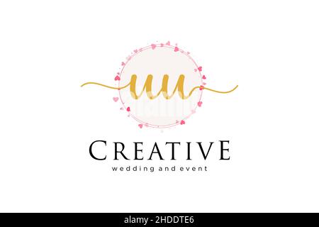 UU feminine logo. Usable for Logo for fashion,photography, wedding, beauty, business. Flat Vector Logo Design Template Element. Stock Vector