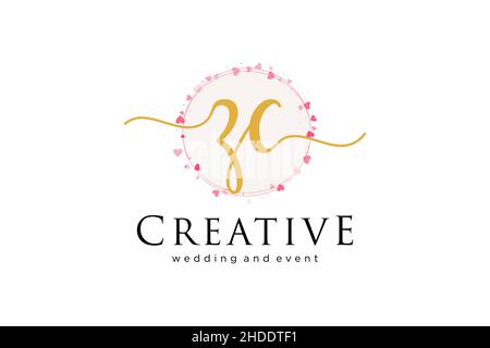 ZC feminine logo. Usable for Logo for fashion,photography, wedding, beauty, business. Flat Vector Logo Design Template Element. Stock Vector