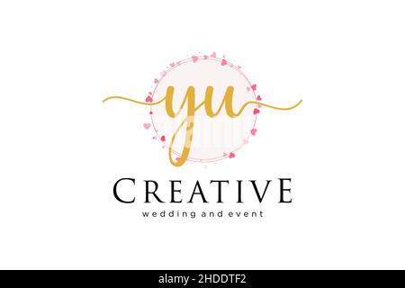 YU feminine logo. Usable for Logo for fashion,photography, wedding, beauty, business. Flat Vector Logo Design Template Element. Stock Vector