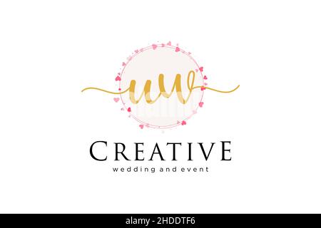 UW feminine logo. Usable for Logo for fashion,photography, wedding, beauty, business. Flat Vector Logo Design Template Element. Stock Vector