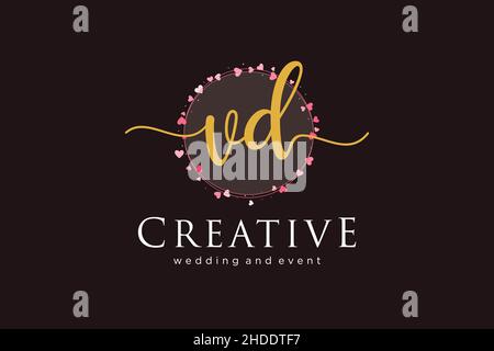 VD feminine logo. Usable for Logo for fashion,photography, wedding, beauty, business. Flat Vector Logo Design Template Element. Stock Vector