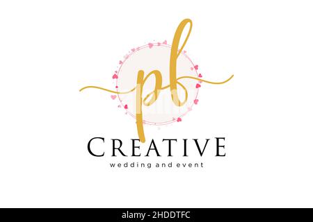 PF feminine logo. Usable for Logo for fashion,photography, wedding, beauty, business. Flat Vector Logo Design Template Element. Stock Vector