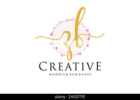 ZF feminine logo. Usable for Logo for fashion,photography, wedding, beauty, business. Flat Vector Logo Design Template Element. Stock Vector