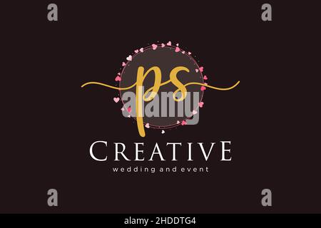PS feminine logo. Usable for Logo for fashion,photography, wedding, beauty, business. Flat Vector Logo Design Template Element. Stock Vector