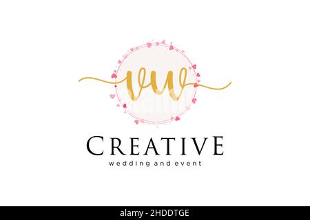 VW feminine logo. Usable for Logo for fashion,photography, wedding, beauty, business. Flat Vector Logo Design Template Element. Stock Vector