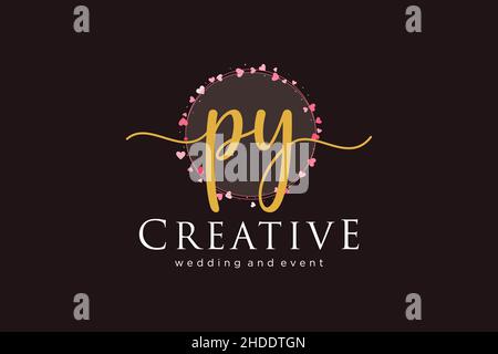 PY feminine logo. Usable for Logo for fashion,photography, wedding, beauty, business. Flat Vector Logo Design Template Element. Stock Vector