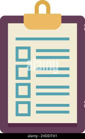 Personal trainer clipboard icon. Flat illustration of Personal trainer clipboard vector icon isolated on white background Stock Vector