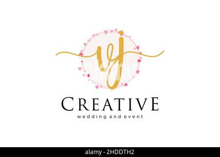 VJ feminine logo. Usable for Logo for fashion,photography, wedding, beauty, business. Flat Vector Logo Design Template Element. Stock Vector