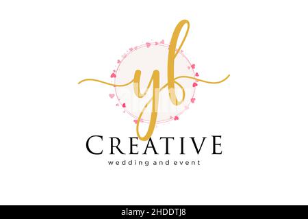 YF feminine logo. Usable for Logo for fashion,photography, wedding, beauty, business. Flat Vector Logo Design Template Element. Stock Vector
