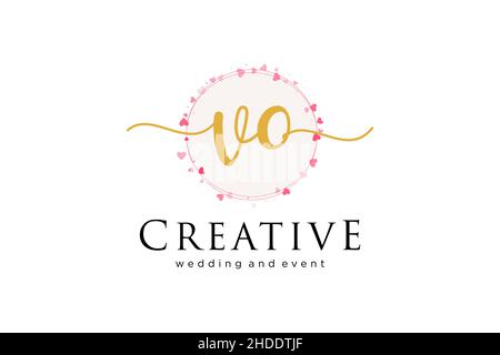 VO feminine logo. Usable for Logo for fashion,photography, wedding, beauty, business. Flat Vector Logo Design Template Element. Stock Vector