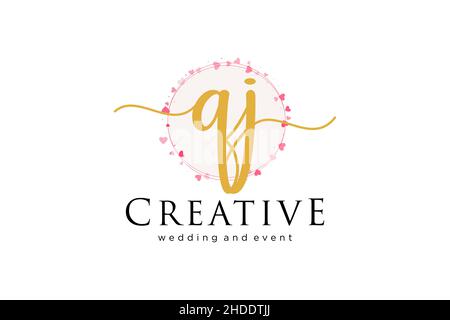 QJ feminine logo. Usable for Logo for fashion,photography, wedding, beauty, business. Flat Vector Logo Design Template Element. Stock Vector