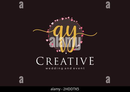 QY feminine logo. Usable for Logo for fashion,photography, wedding, beauty, business. Flat Vector Logo Design Template Element. Stock Vector